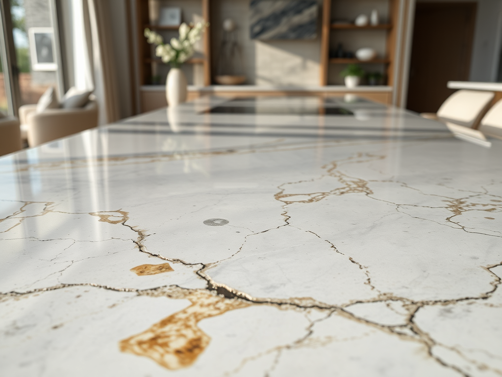 Ilustrasi meja marmer yang retak