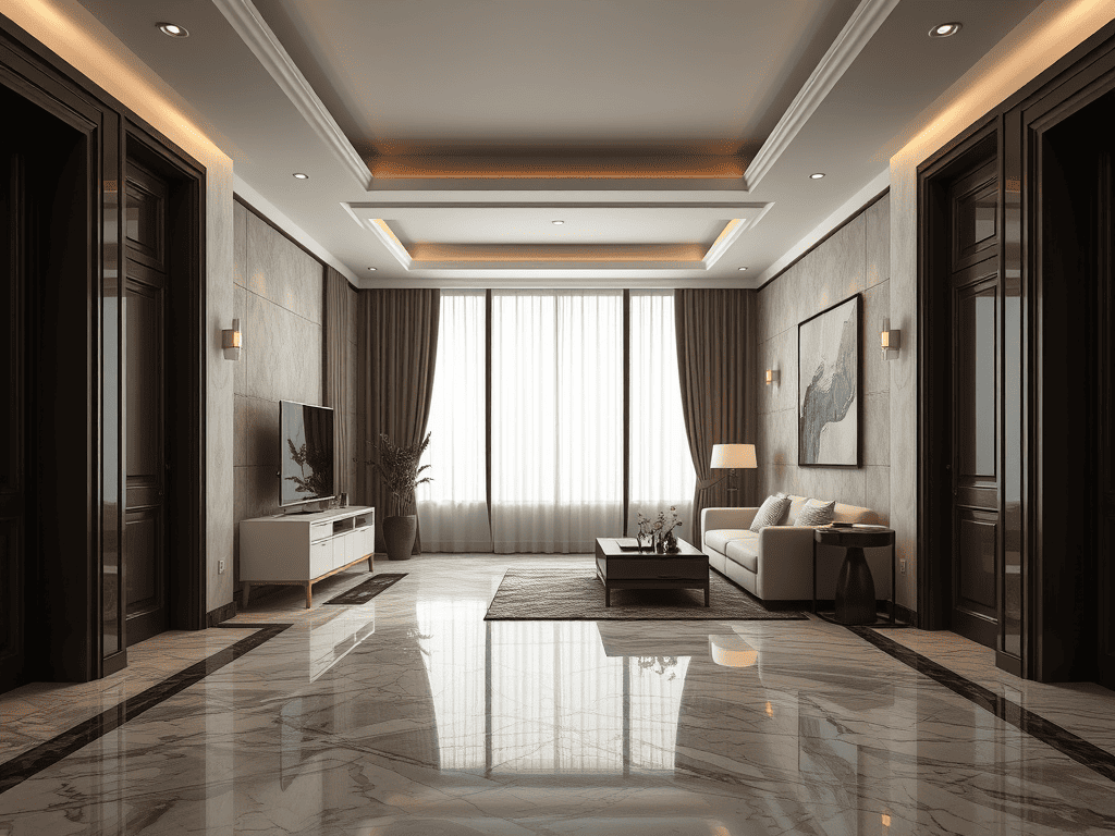 Ilustrasi lantai marmer Grey William