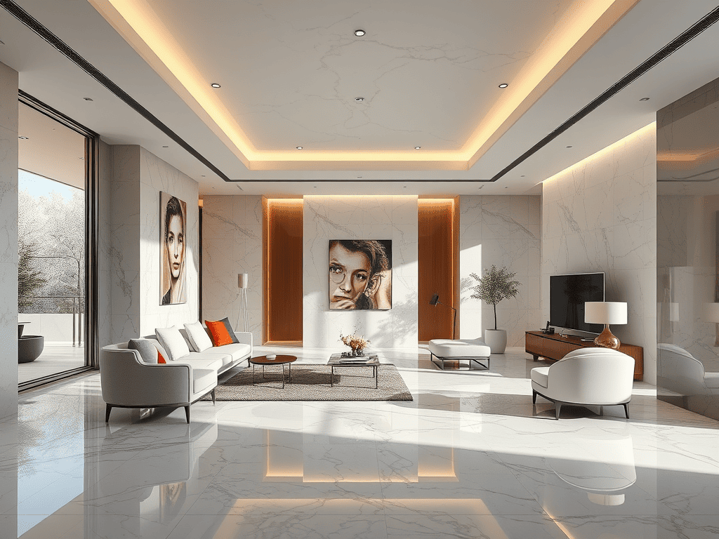 Ilustrasi lantai marmer Statuario