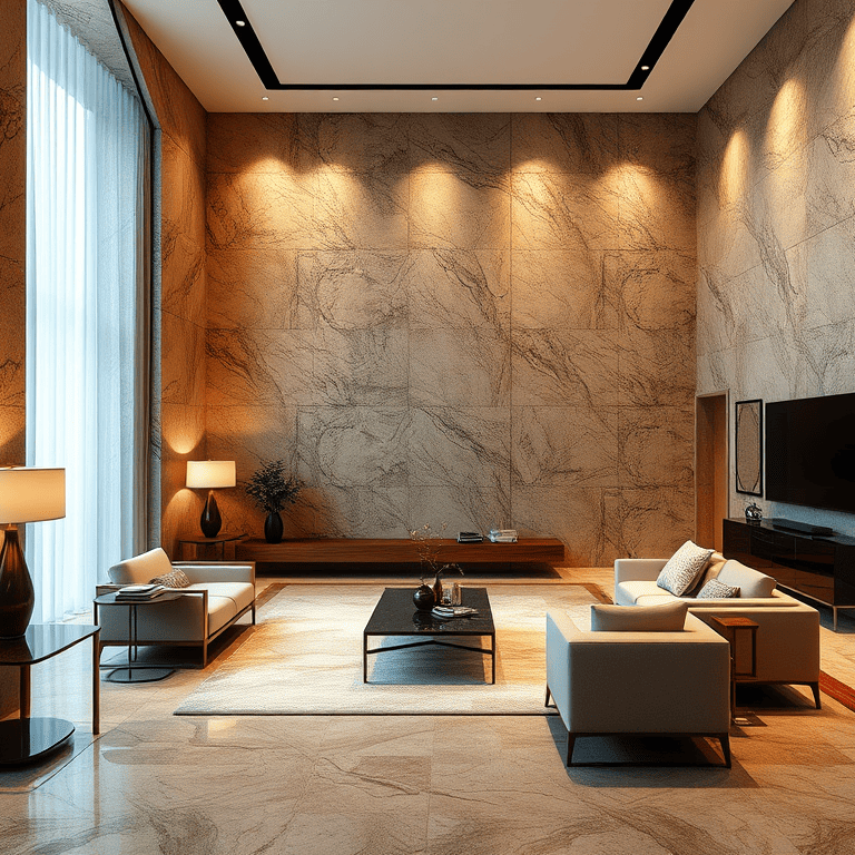 Ilustrasi Dinding Granit Viscon White