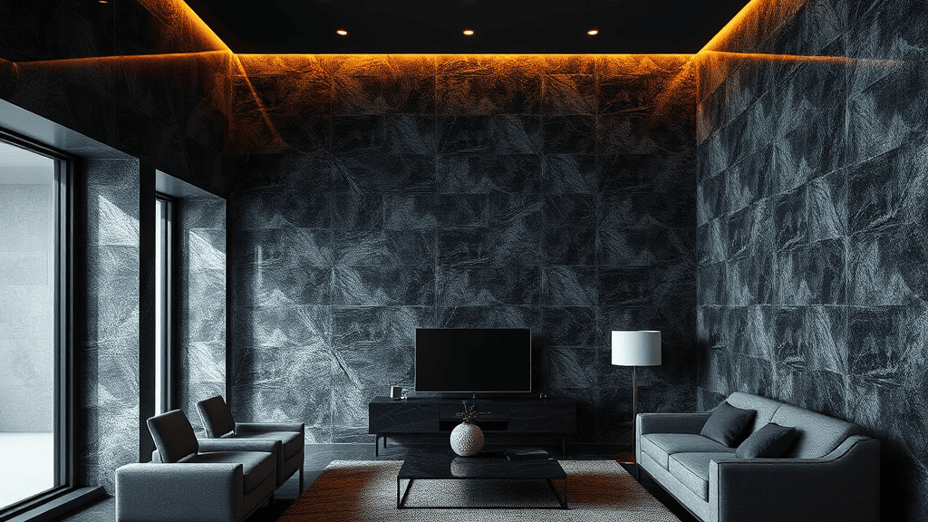 Ilustrasi Dinding Granit Matrix Leathered