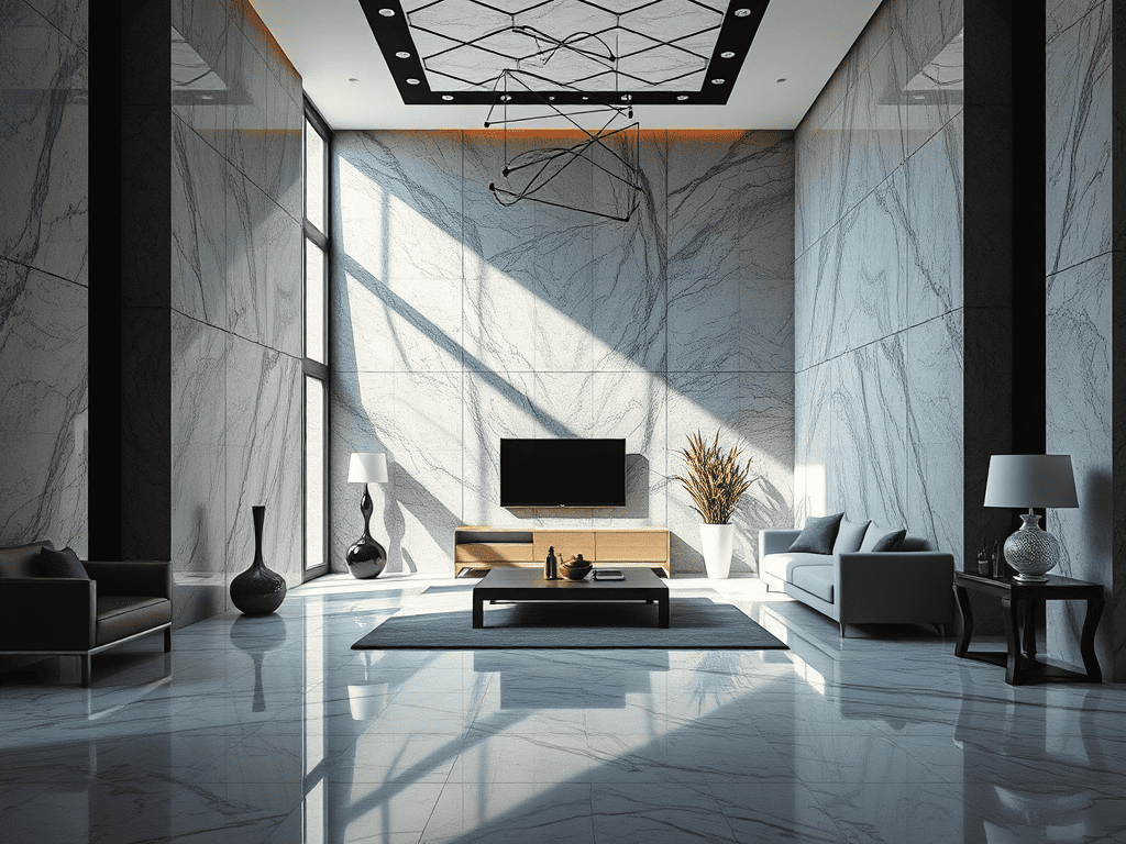 Ilustrasi dinding granit Light Grey