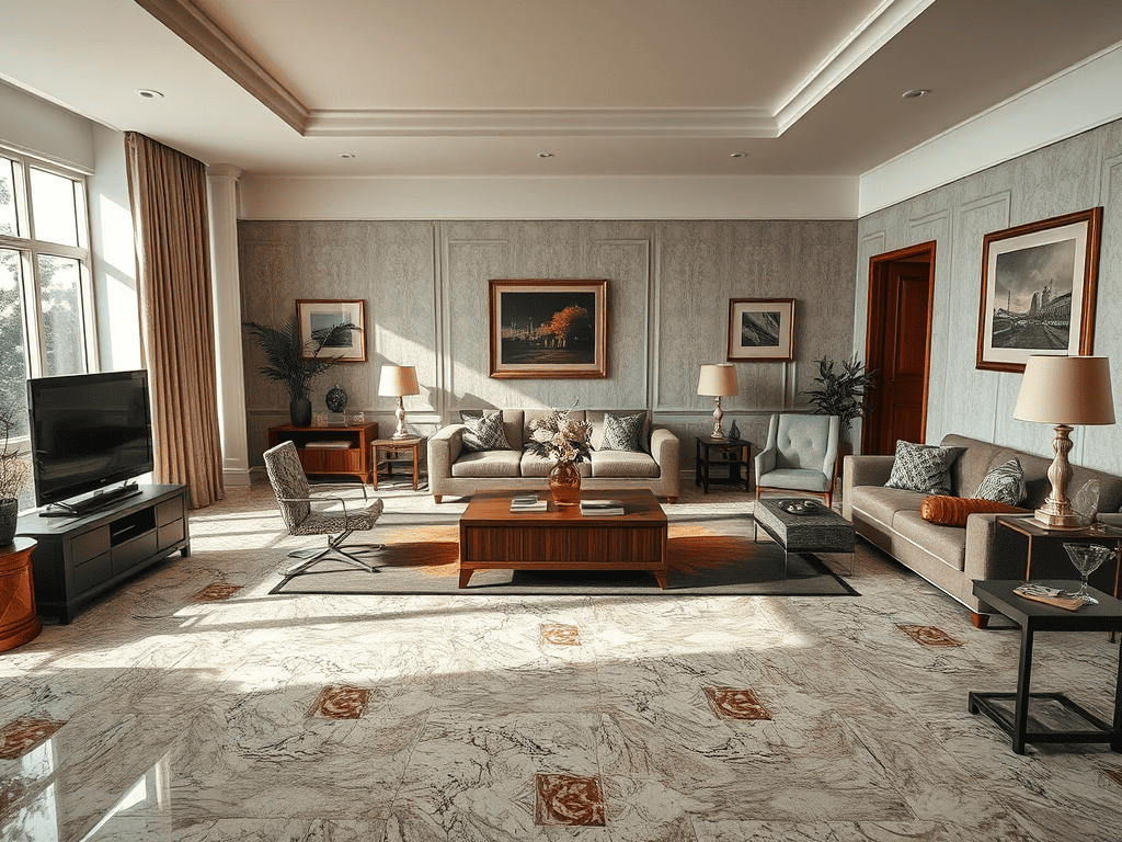 Ilustrasi Lantai Granit Ivory Fantasy