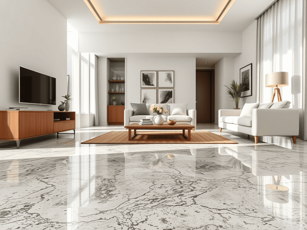 Ilustrasi Lantai Marmer Arabescato