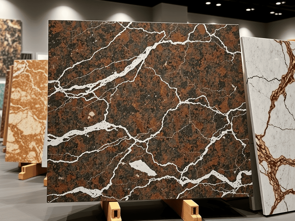 Ilustrasi granit motif marmer | Granit Tan Brown