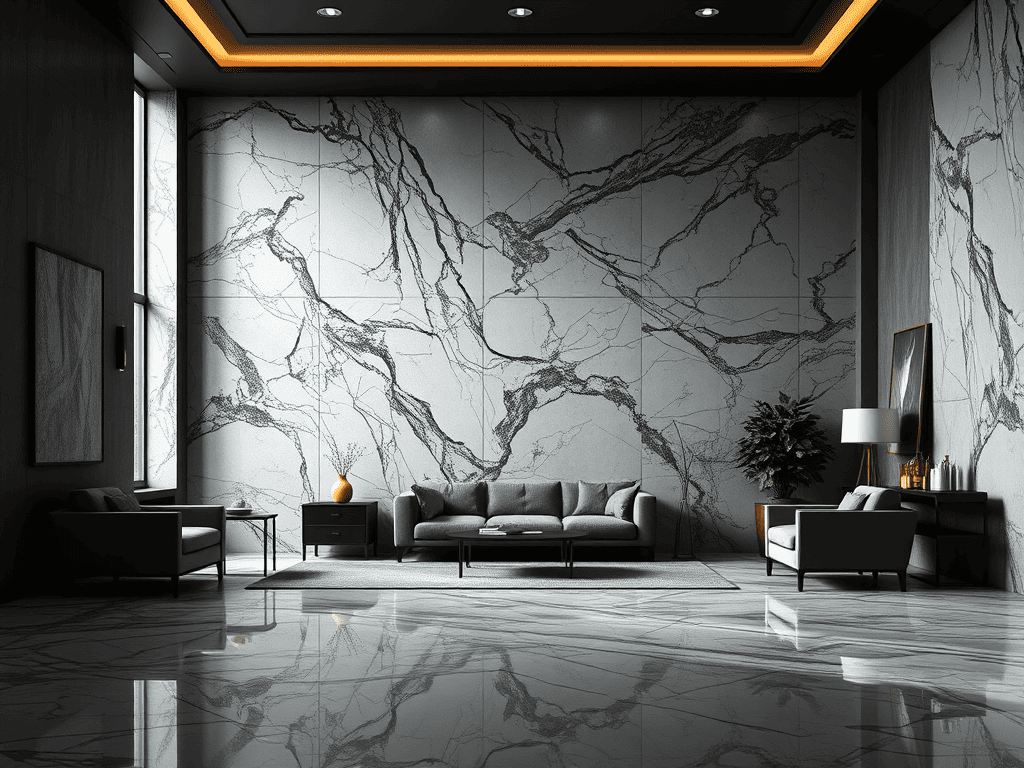 Ilustrasi dinding marmer Panda White