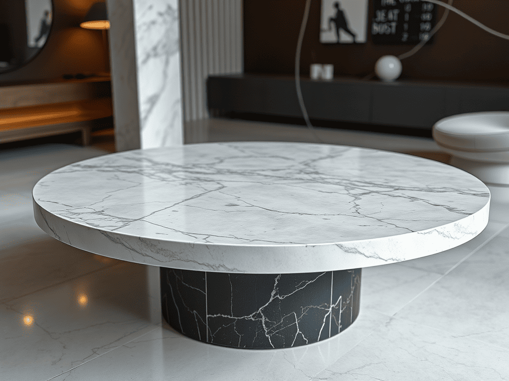 Ilustrasi meja marmer Statuario