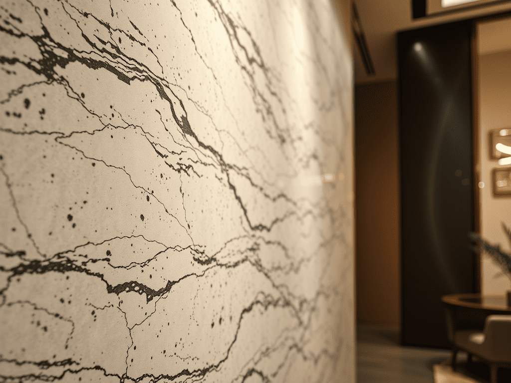 Ilustrasi dinding granit White Thunder