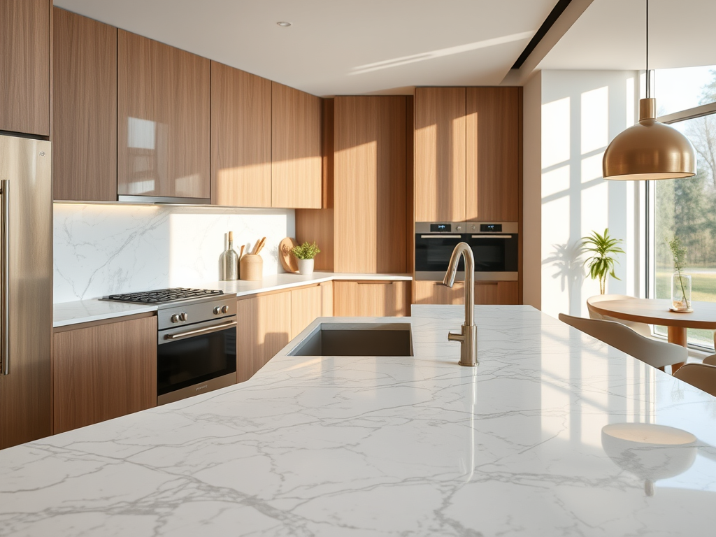 Ilustrasi countertop marmer Statuario