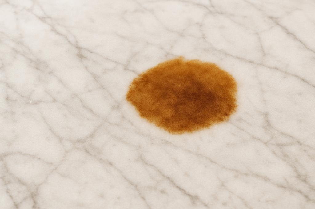 Ilustrasi noda minyak pada marmer