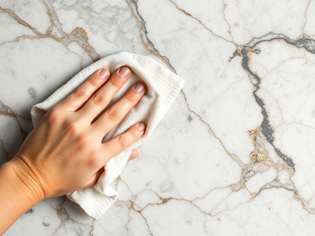 Ilustrasi membersihkan marmer dan granit dari noda jamur